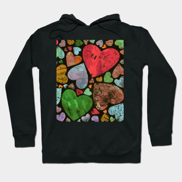 Hearty heart (red on black) Hoodie by Once in a Kiwi Blue Moon